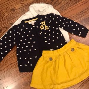 Girls 24 month 2T Outfit Skirt Sweater Preppy